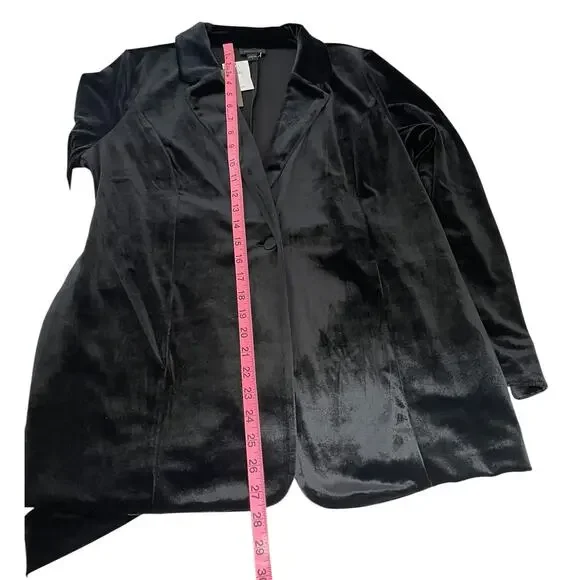 J.Jill Wearever Collection Velvet One Button Belted Blazer Black Women's Sm NEW - Picture 12 of 14